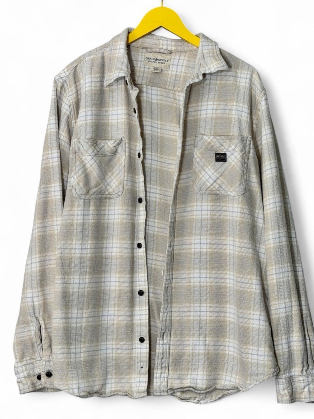 Ralph Lauren Denim & Supply cream plaid button up shirt XXL